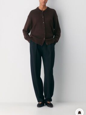 Aritzia Essential Merino Wool Crew Cardigan